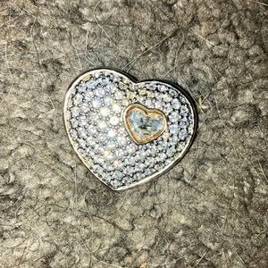 Swarovski gold heart brooch with crystals